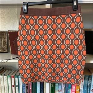 Princess Polly Brown and Orange Geometric Pencil Skirt